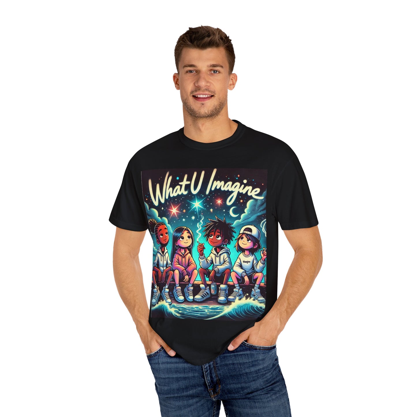 What U Imagine Unisex Garment-Dyed T-Shirt - Creative Vibes for Dreamers